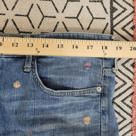 PILCRO POLKA DOT METALLIC HYPHEN STRAIGHT LEG JEANS, SZ 31 - Picture 11 of 15